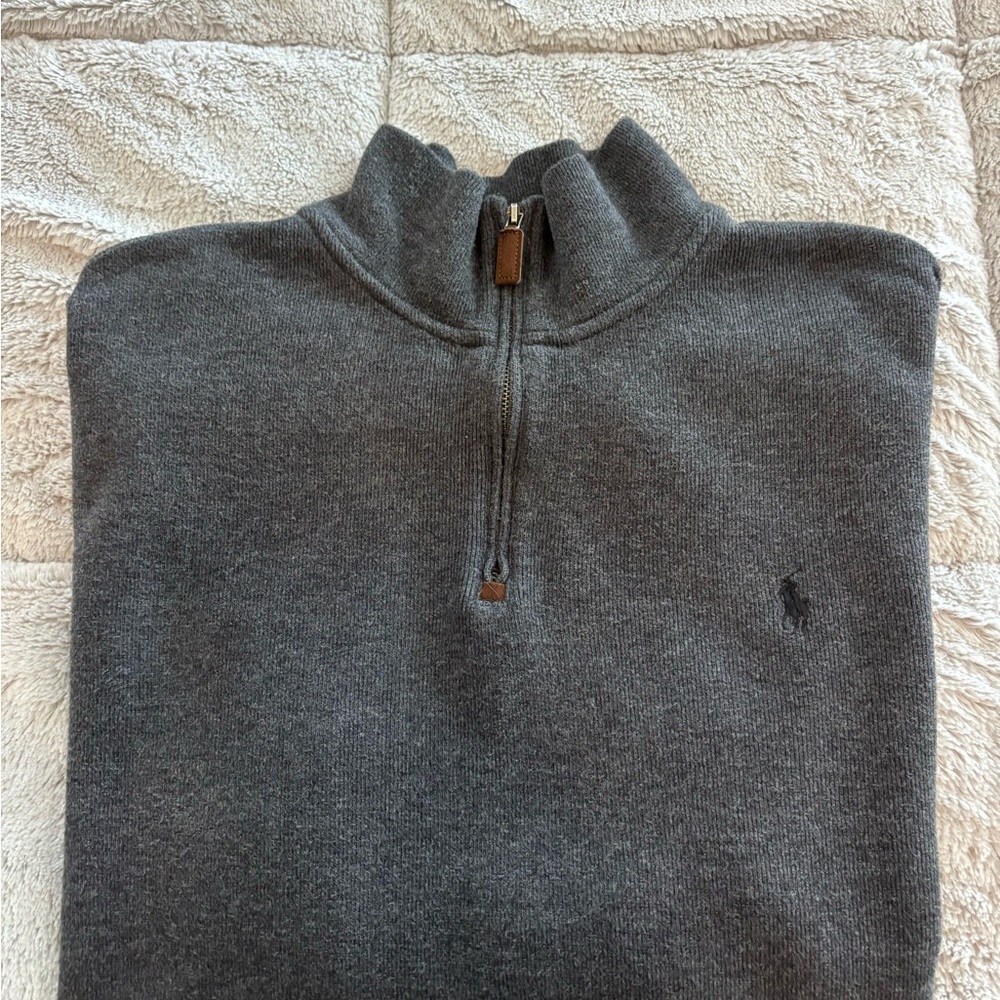 Ralph Lauren Men's Charcoal Zip-Up Sweater